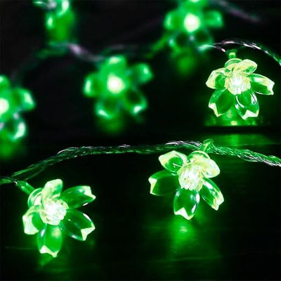 glowserie 14 LEDs 3 m Green Steady Flower Rice Lights(Pack of 1)