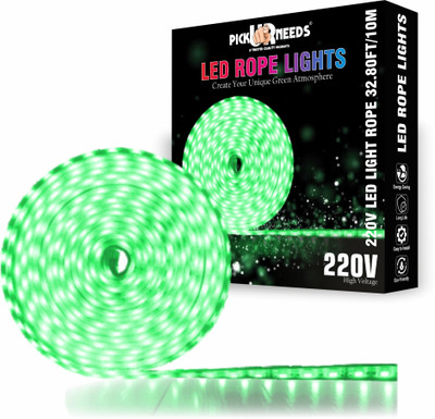 Pick Ur Needs 1200 LEDs 10 m Green Steady Strip Rice Lights(Pack of 1)