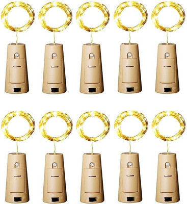 CS3HUB 20 LEDs 1 m Yellow Steady String Rice Lights(Pack of 10)