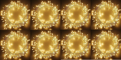 Ornalight 40 LEDs 11 m Yellow Steady String Rice Lights(Pack of 8)