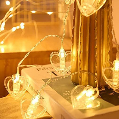 Vespa 14 LEDs 3 m Gold Steady Heart Rice Lights(Pack of 1)