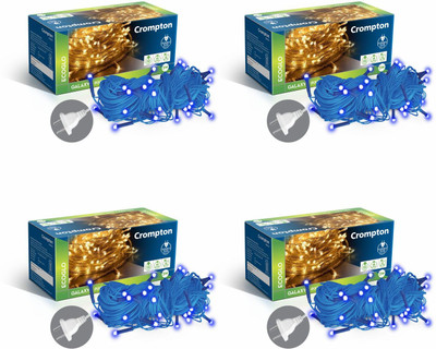 Crompton 48 LEDs 10 m Blue Steady String Rice Lights(Pack of 4)