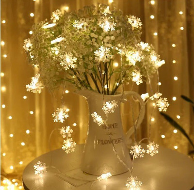 WunderVoX 14 LEDs 3.35 m Transparent Steady Snow Flake Rice Lights(Pack of 1)