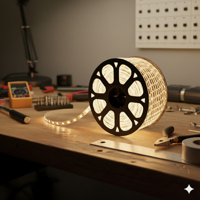 RAYVIX 600 LEDs 15 m Beige Steady Strip Rice Lights(Pack of 1)