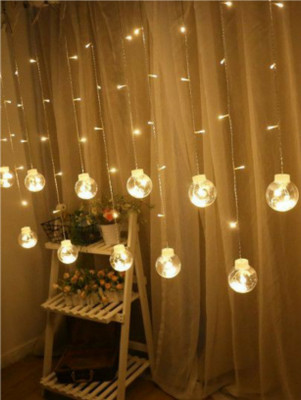 spark world 12 LEDs 2.5 m Yellow Steady, Flickering Ball Rice Lights(Pack of 1)