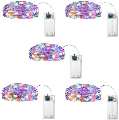 xenith 30 LEDs 3 m Multicolor Steady String Rice Lights(Pack of 5)