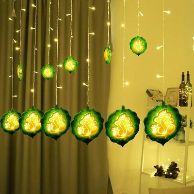 QUACE 138 LEDs 2.49 m Yellow Flickering, Steady Ganesh Rice Lights(Pack of 1)