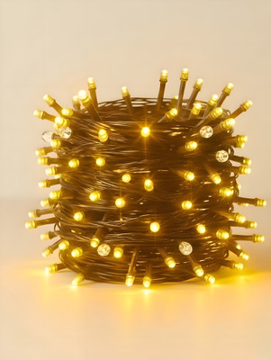 Tros 74 LEDs 30 m Yellow Steady Bulb Rice Lights(Pack of 1)