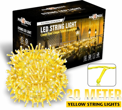 Pick Ur Needs 60 LEDs 20 m Yellow Steady String Rice Lights(Pack of 1)