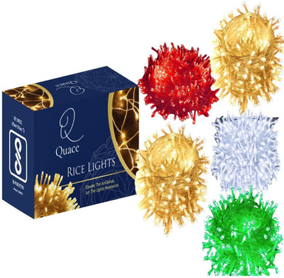 QUACE 40 LEDs 12 m Multicolor Steady String Rice Lights(Pack of 5)