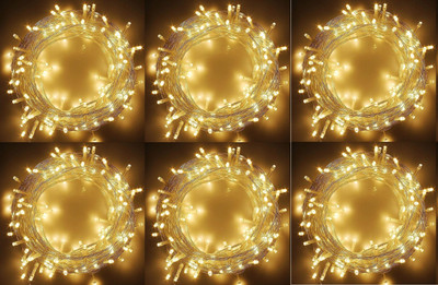Ornalight 40 LEDs 11 m Yellow Steady String Rice Lights(Pack of 6)