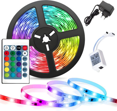 SPARKOLITE 90 LEDs 3 m Multicolor Color Changing, Flickering, Steady Strip Rice Lights(Pack of 1)
