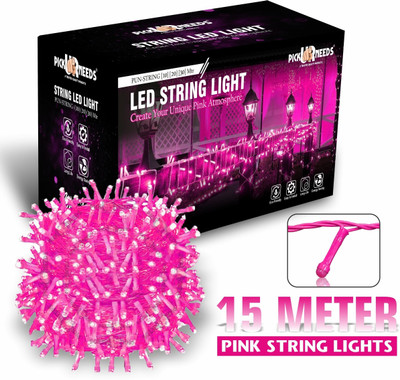 Pick Ur Needs 40 LEDs 15 m Pink Steady String Rice Lights(Pack of 1)
