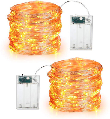 Errol 30 LEDs 3 m Yellow Steady String Rice Lights(Pack of 2)