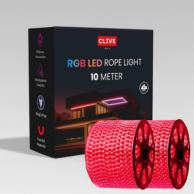 Clive 2400 LEDs 10 m Red Steady String Rice Lights(Pack of 2)
