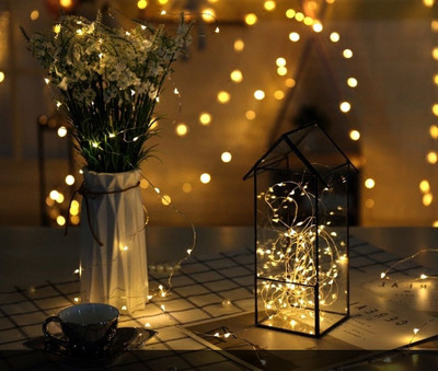 NISCO 50 LEDs 5 m Yellow Flickering String Rice Lights(Pack of 1)