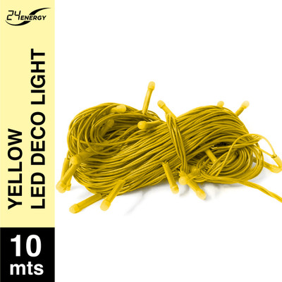 24 ENERGY 25 LEDs 10 m Yellow Steady Bulb Rice Lights(Pack of 1)