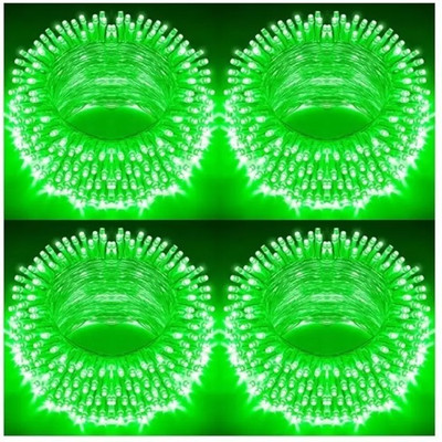 Clive India 40 LEDs 11 m Green Steady, Flickering String Rice Lights(Pack of 4)