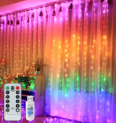 XERGY 300 LEDs 2.99 m Red, Pink, White, Green, Blue, Purple, Yellow Flickering, Steady String Rice Lights(Pack of 1)