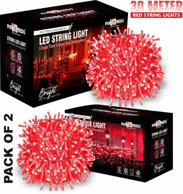 Pick Ur Needs 74 LEDs 30 m Red Flickering String Rice Lights(Pack of 2)