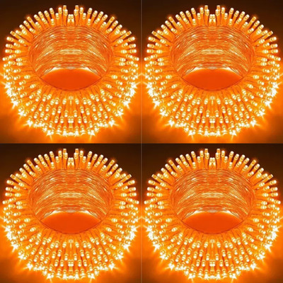 spark world 40 LEDs 11 m Orange Steady Bulb Rice Lights(Pack of 4)