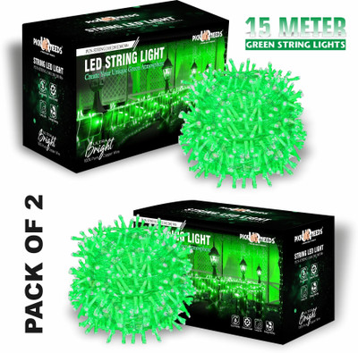 Pick Ur Needs 40 LEDs 15 m Green Steady String Rice Lights(Pack of 2)