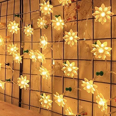XERGY 14 LEDs 3 m Yellow Steady Flower Rice Lights(Pack of 1)