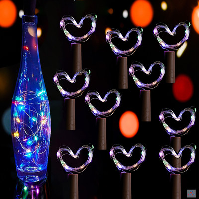 Heart Home 20 LEDs 2 m Multicolor Color Changing Bottle Rice Lights(Pack of 10)