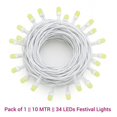 AP Source 34 LEDs 10 m White Steady Ball Rice Lights(Pack of 1)