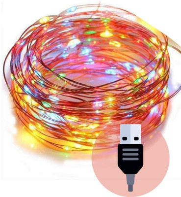RAAGMANSAA 100 LEDs 10 m Multicolor Steady String Rice Lights(Pack of 1)