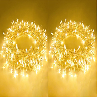 TECH GAMERZ 40 LEDs 12 m Gold Flickering String Rice Lights(Pack of 2)