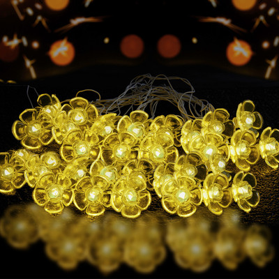 KUBER INDUSTRIES 14 LEDs 10 m Orange Steady Flower Rice Lights(Pack of 1)
