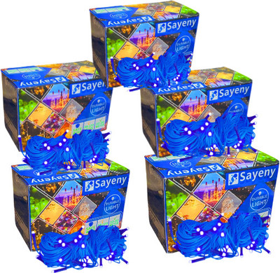 SAYENY 40 LEDs 15 m Blue Steady String Rice Lights(Pack of 5)