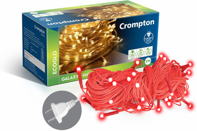 Crompton 48 LEDs 10 m Red Steady String Rice Lights(Pack of 1)