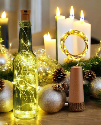 HASRU 20 LEDs 2.03 m Gold Steady String Rice Lights(Pack of 1)
