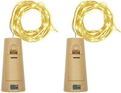 ikshana 20 LEDs 2 m Yellow Steady String Rice Lights(Pack of 2)