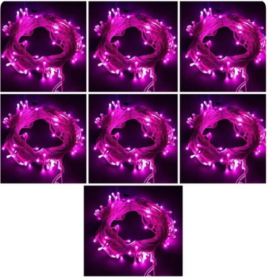Business Squad 112 LEDs 12.5 m Pink Steady String Rice Lights(Pack of 7)