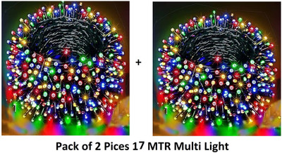 Jee Dee 60 LEDs 17 m Multicolor Steady Ball Rice Lights(Pack of 2)