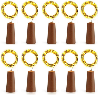 VEDZMe 20 LEDs 2.03 m Yellow Steady Bottle Rice Lights(Pack of 10)