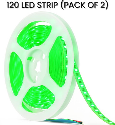 spark world 120 LEDs 5 m Green Steady Strip Rice Lights(Pack of 2)