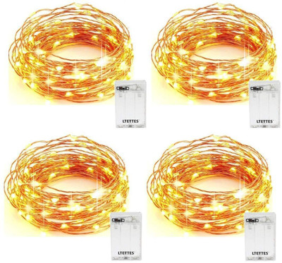 DOJI 30 LEDs 3 m Yellow Steady String Rice Lights(Pack of 4)