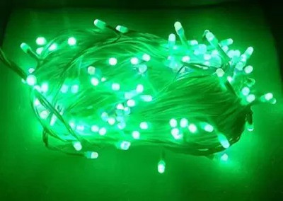 HASRU 60 LEDs 7.87 m Green Steady Bulb Rice Lights(Pack of 1)