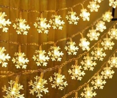 PESCA 25 LEDs 3.99 m Yellow Steady Snow Flake Rice Lights(Pack of 2)