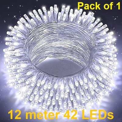 Trendx 42 LEDs 12 m White Steady String Rice Lights(Pack of 1)