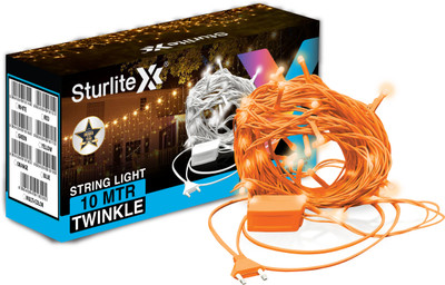 Sturlite 46 LEDs 10 m Orange Steady Bulb Rice Lights(Pack of 1)