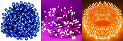 PKG 35 LEDs 10 m Multicolor Steady String Rice Lights(Pack of 3)
