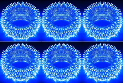 spark world 40 LEDs 11 m Blue Steady Bulb Rice Lights(Pack of 6)