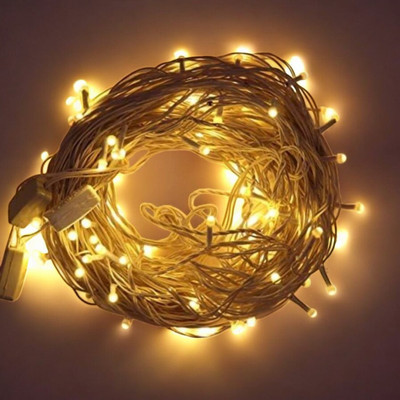 spark world 1 LEDs 12 m Yellow Flickering, Steady String Rice Lights(Pack of 1)