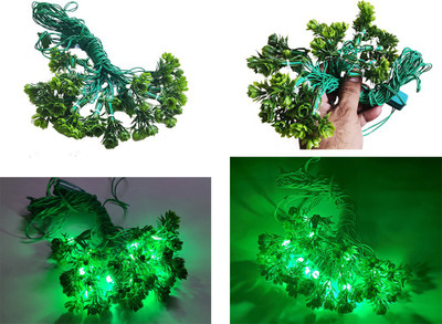 Dhinchak 12 LEDs 10 m Green Steady Flower Rice Lights(Pack of 1)