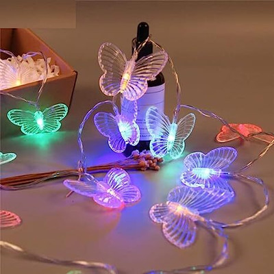 NISCO 20 LEDs 4 m Multicolor Steady Butterfly Rice Lights(Pack of 1)